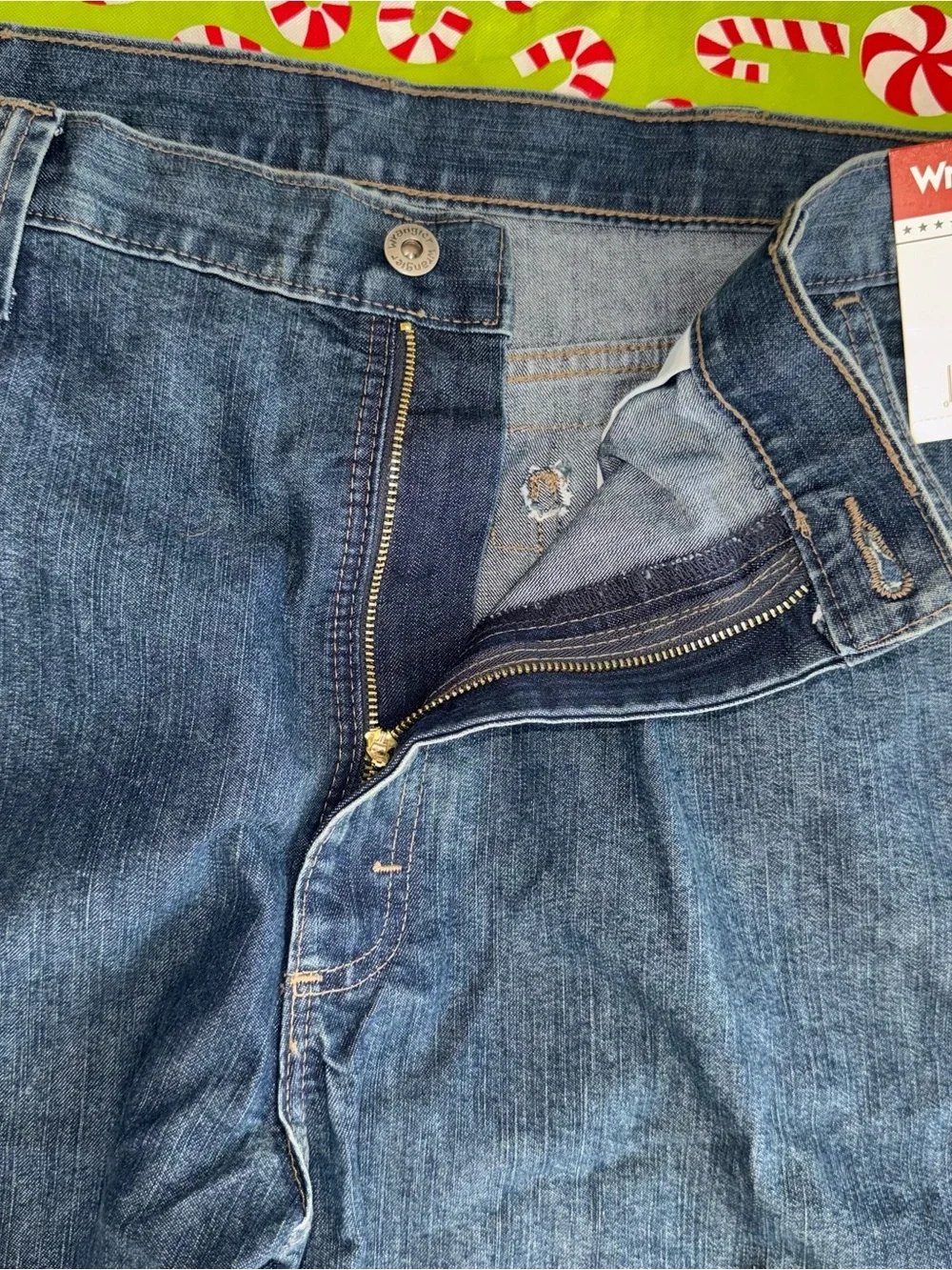 Wrangler Five Star Heritage Men’s Relaxed Fit Cargo Jeans 38x30 Dark Wash New